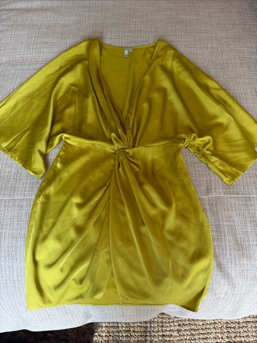 ASOS Olive Green Satin Mini Dress - Picture 2 of 5